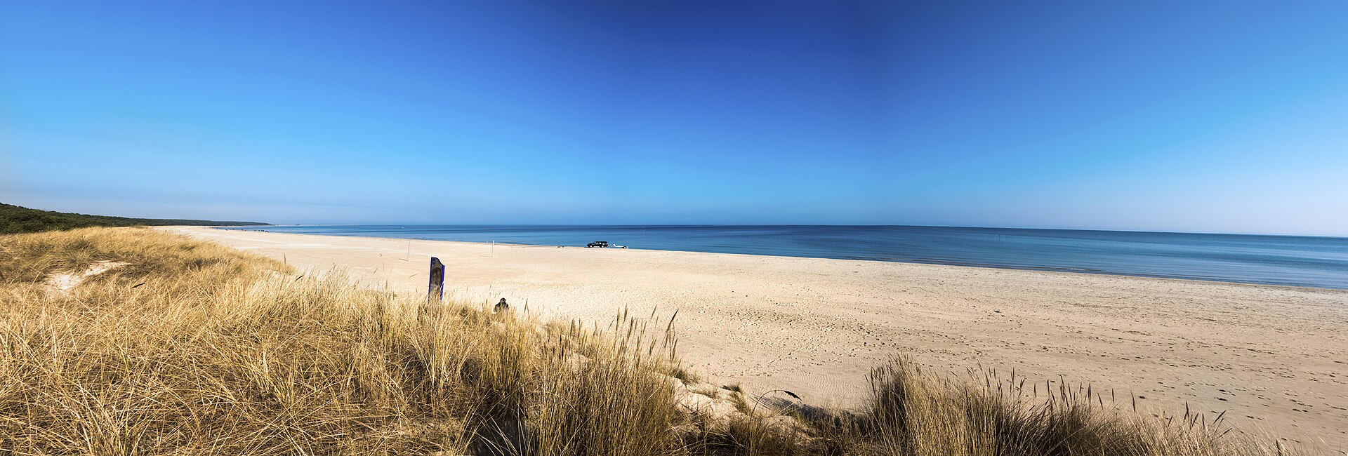 Panorama of the beach and dune of Karlshagen on Usedom in Germany