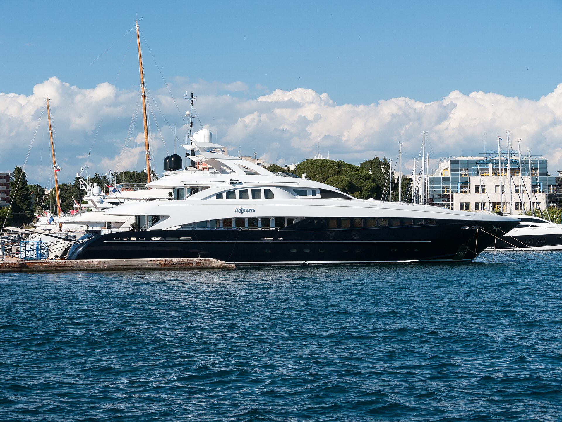Super yacht Agram in the harbour of Zadar, Croatia