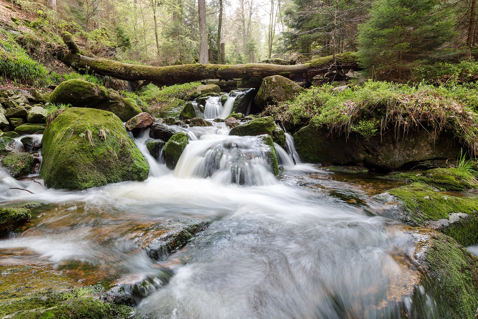 Ilse Falls in the Ilsetal in Harz National Park near Ilsenburg , Saxony-Anhalt , Germany The Ilse Valley is located on the northern edge of the Harz M