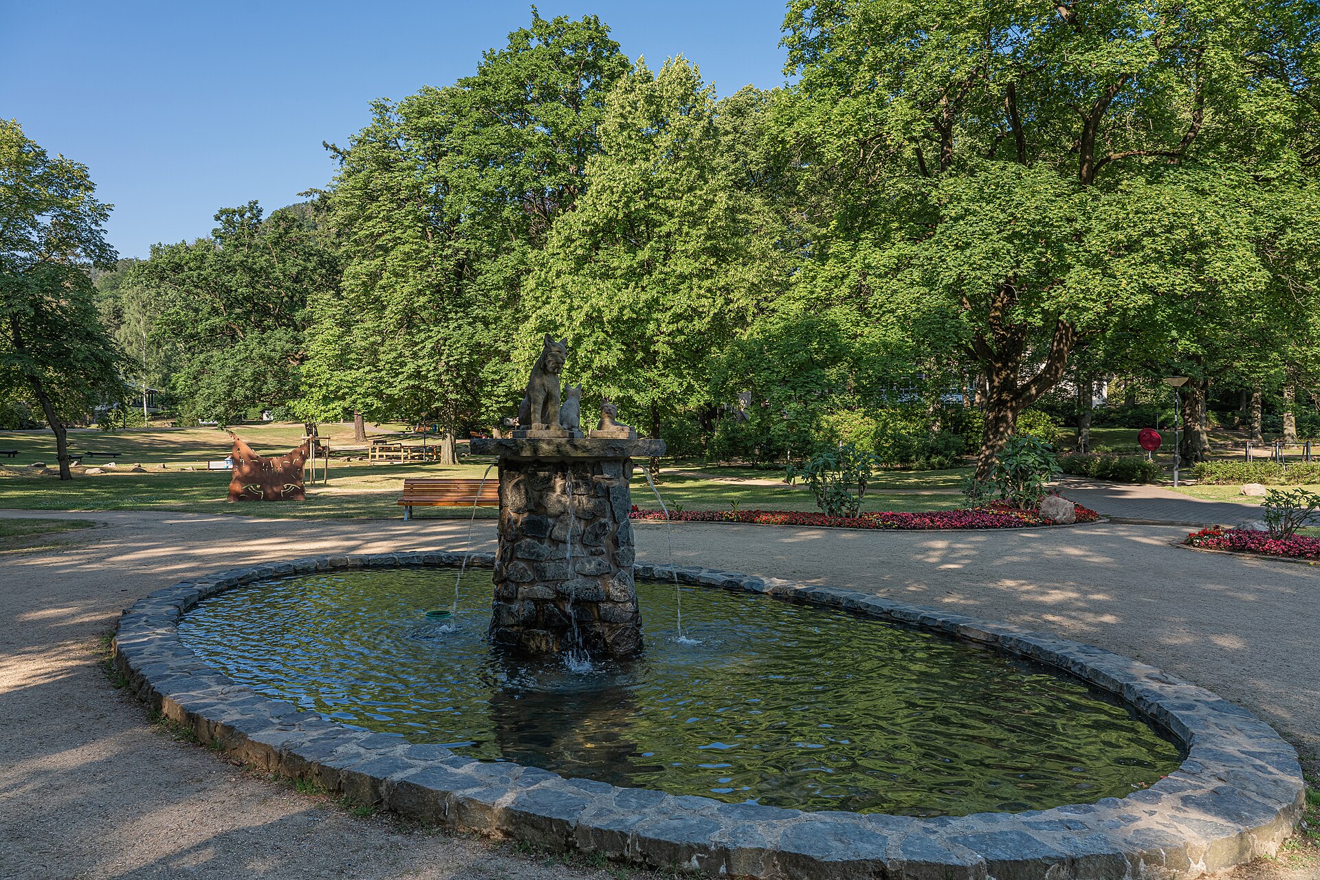 Spa garden in Bad Harzburg, Lower Saxony, Germany