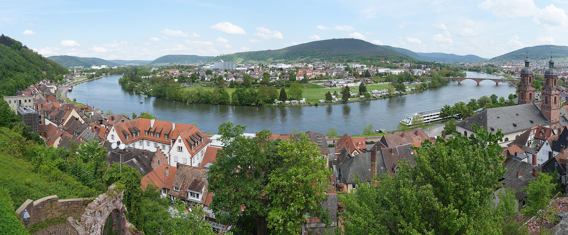 Miltenberg - View from Castle on Old Town and Main River
